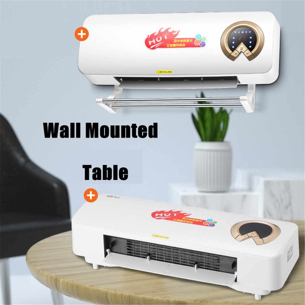 Room Heater- Smart Split AC Type 2000W Wall Mounted Room Heater with Remote Control & Cloth Drying Rack (Camel PTC-2000)
