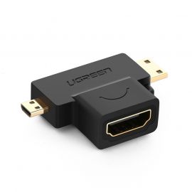 2 in 1 Mini HDMI / Micro HDMI Male to HDMI Female Adapter 1007491