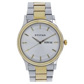 TITAN NR1650BM03 Silver Dial Two Toned Stainless Steel Strap Watch 