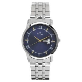 TITAN NR1774SM01 Blue Dial Silver Stainless Steel Strap Watch 