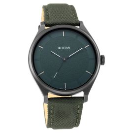 TITAN NR1802NL02 Workwear Watch with Green Dial & Fabric Strap