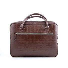 Croco print leather briefcase official bag brown for men SB-W16 in BD at BDSHOP.COM
