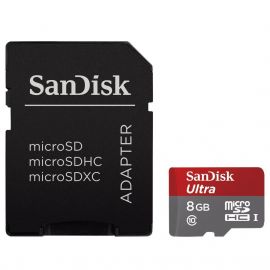 SanDisk Ultra 8GB, microSDHC, 48MB/s, Class 10, UHS-I Card + SD Adapter  100441