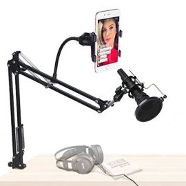 Mobile Studio Microphone With Adjustable Stand and Pop Filter- (Remax CK100) 107522
