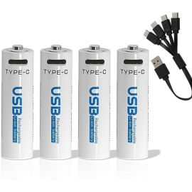 AiVR USB Rechargeable Batteries 4pc – AAA – 2550 mAh In bdhsop
