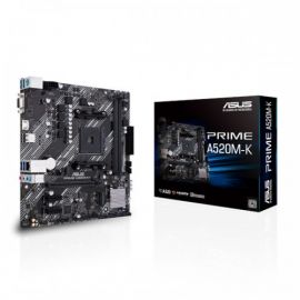Asus Prime A520M-K AM4 Micro-ATX AMD Motherboard (M.2 support, 1 Gb Ethernet, HDMI/D-Sub, SATA 6 Gbps, USB 3.2 Gen 1 Type-A)