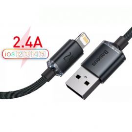 Baseus CAJY000001 Crystal Shine Series 2.4A Fast Charging USB to IP Data Cable (1.2m/3.9feet)