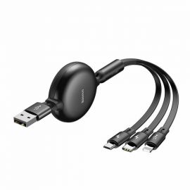 Baseus Little Octopus 3-in-1 Retractable USB Cable, Lightning, USB-C, Micro USB
