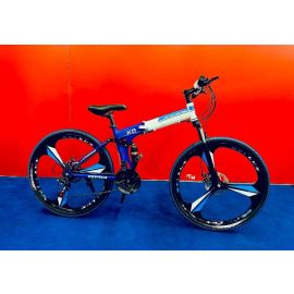 BMW X6 Gear System Folding Bicycle- Blue Color (26 Inch, Double suspension)