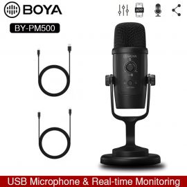 BOYA BY-PM500 USB Microphone with Omnidirectional & Cardioid Condenser Polar Pattern  (iOS/Android, Mac/Windows) in BD at BDSHOP.COM