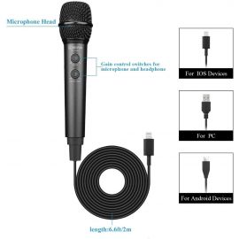 BOYA HM2 Digital Handheld Microphone (with Mini Tripod / USB Type-C / USB-A / Lightning Audio Cables Included) in BD at BDSHOP.COM