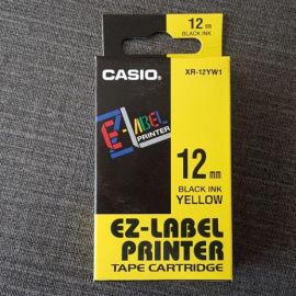 Casio Label Maker Cartridge (Yellow Tape, Black Ink) 107222