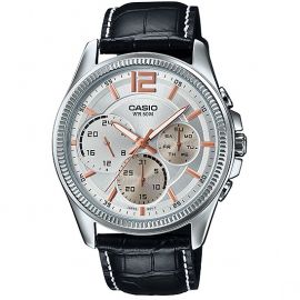 Casio leather belt watches with white dial (MTP-E305L-7AV) 106078