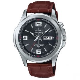 Casio Super illuminator leather belt watches for men (MTP-E202L-1AV) 106063
