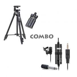 Clip Microphone- BOYA BY-M1 + Mobile Tripod (VCT-5208) Combo Offer  106854