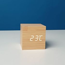 Cube Shaped Wooden Style Digital LED Clock In BDSHOP