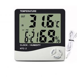 Digital Table Clock With Temperature Indoor/Outdoor Humidity Indicator (HTC-2) 107602