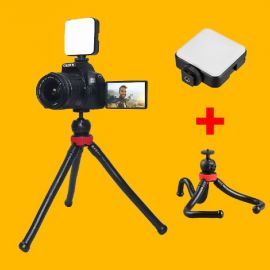 DSLR Camera Vlogging Light & Tripod Combo Package