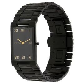 Titan Edge Black Dial Black Stainless Steel Strap Watch