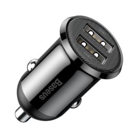 Baseus CCALLP-01 Grain Pro Car Charger Dual USB 4.8A -Black