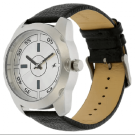Fastrack Black Leather Strap Silver Dial Men's Watch (NN3123SL01) in BD at BDSHOP.COM