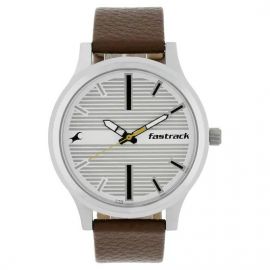 Fastrack Fundamentals white dial leather strap watch (NM38051SL01) in BD at BDSHOP.COM