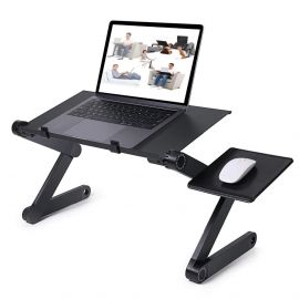 Adjustable Aluminum Laptop Stand Ergonomic Design With Mouse Pad System in BD at BDSHOP.COM