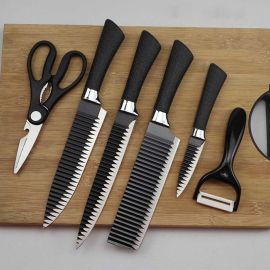 Family Kitchen Knife Set 6 In 1 Kitchen Scissors Fruit Peel Set (ER-0238A)