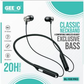 Geeoo BL-108 Pro In-Ear Earphone Neckband In BDSHOP