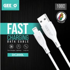Geeoo 200 L 1M Long Pure Copper 3.4A Lightning Charging Cable