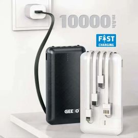 Geeoo P100 10000mAh Power Bank with Attached Cable