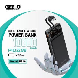 Geeoo P310 PD 22.5W 3in1 10000mAh Power Bank 