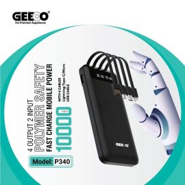 Geeoo P340 10000mAh Power Bank with Attached Cable