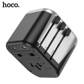 Hoco AC5 Dual USB A Port Charging Universal Travel Plug Adapter In Bdshop