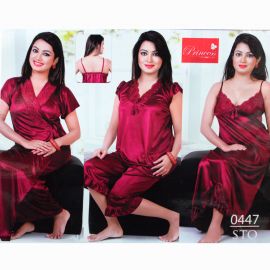 Princess women nightwear dark red  (4pcs) 106298