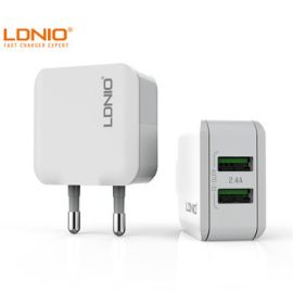 LDNIO A2201 Dual USB 2.4A Fast Charger With Micro USB Cable - White