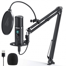 MAONO AU-PM422 192KHZ/24BIT Professional Cardioid Condenser Mic with Touch Mute Button and Mic 