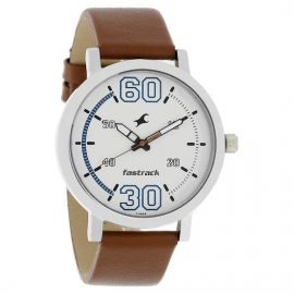 Fastrack Fundamentals White Dial Leather Strap Watch (NN38052SL01) in BD at BDSHOP.COM