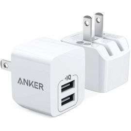 Anker PowerPort Mini 2-Pack Dual Port USB Charger 12W with Foldable Plug