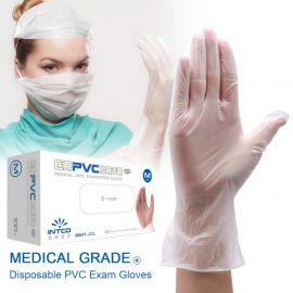 Best Quality Medical Grade Intco Powder-Free PVC Gloves- 100pcs Box (Made in China) 1007700