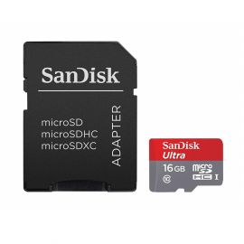 SanDisk Ultra 16GB MicroSDHC UHS-I Card With Adapter 106967A