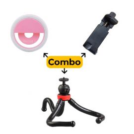 Smartphone Vlogging Tripod Holder with Selfie Ring Light combo package in BD at BDSHOP.COM