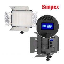 Simpex LED 720 with Barndoor – Professional Ultra Slim, Dual Color LED Video Light with Battery and Charger 1007760