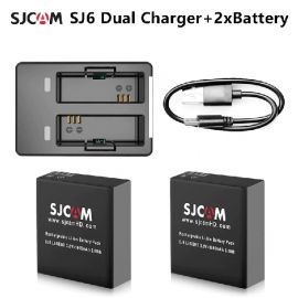 Original SJCAM SJ6 Battery 3.8V 1000mAh Rechargeable Battery With Dual Charger (2 Battery + 1 Charger)