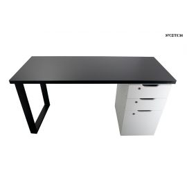 Sketch Steel Series Table With Alex Drawer (RS-D-BW)