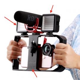 Ulanzi U-Rig Pro Smartphone Mounts Filmmaking Video Stabilizer Grip with 2 LED Flashlight 107006
