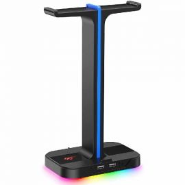 HAVIT TH650 RGB Headset Stand with Dual Hanger & 2 USB Ports in BD at BDSHOP.COM