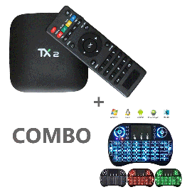 TX2 Smart Android TV BOX With Wireless Mini Keyboard (COMBO) 107727
