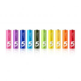 Xiaomi Zi5 Rainbow Colorful Alkaline Battery AA battery 10 pcs 1007986
