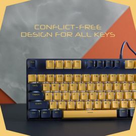 Rapoo V500PRO Wired Mechanical Gaming Keyboard Yellow and Blue